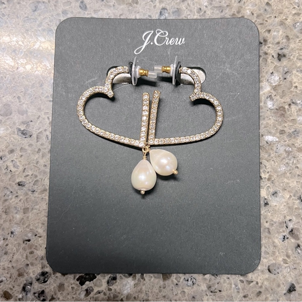 J. Crew Rhinestone and Pearl Earrings. NWT